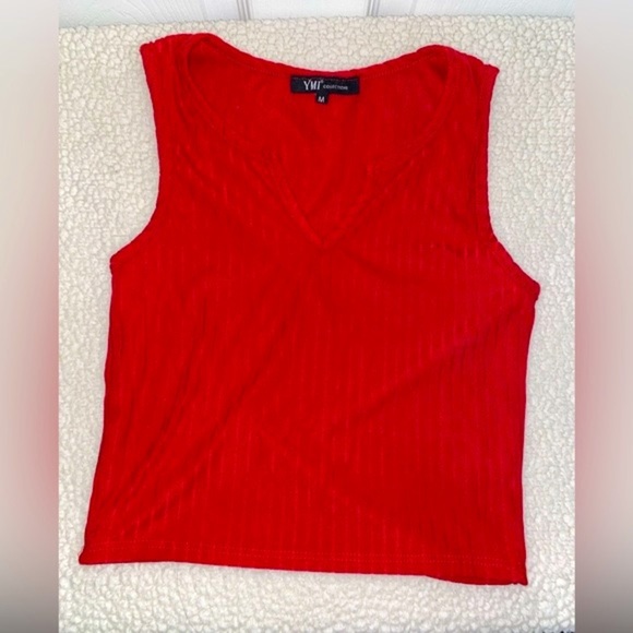 YMI Red Cropped Tank Top - Picture 1 of 2